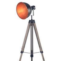 Industrial tripod floor lamp with black and copper spotlight shade - CLICK & COLLECT ONLY