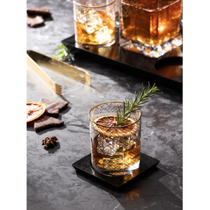 Winston 2pk Whisky Glass + Coaster Set - BULK ITEM