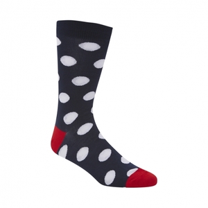 NAVY MENS SPOTS BAMBOO SOCK 7-11
