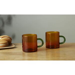 LB Two-Toned Coloured Glasses Set/2 190ml Sepia & Green