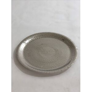 Silver round penny tray - W39.5xL39.5xH2.5cm