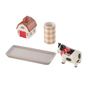 Homestead Salt & Pepper Shaker w Toothpick Holder