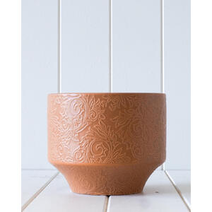 Rust Dijon Pot/Planter - 18x18x15cm