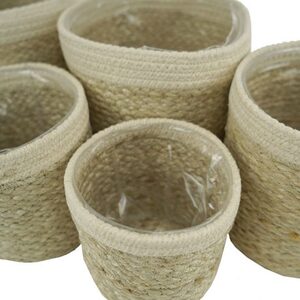 Jute Cotton Basket W/PVC D20/1 Sizes sold separately