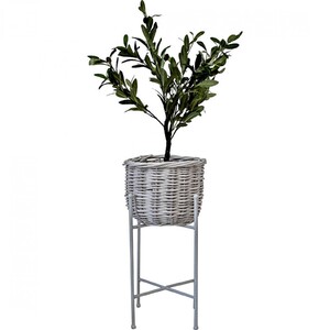 Planter & Stand White Sml