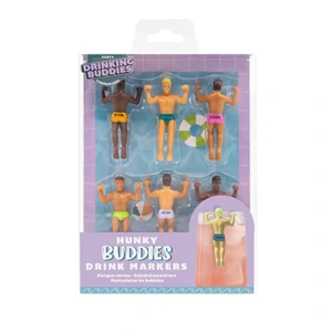 Hunky Buddies Drink Markers-Set of 6