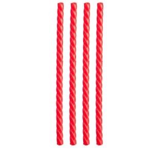 Cherry Red Reusable Silicone Straws - Set of 4