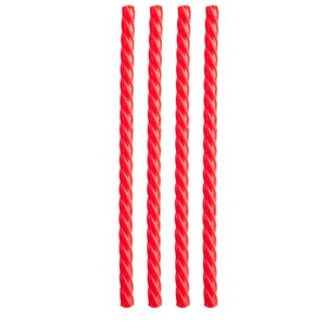 Cherry Red Reusable Silicone Straws - Set of 4