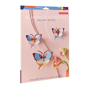 Studio Roof: Wall Art Butterflies (A4) Set Of 3 - Plum Fringe Butterfly