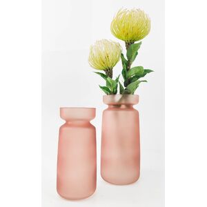 Jude Frosted Glass Vase Rose Med 23cm - BULK ITEM