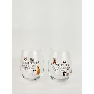 'It's Not Drinking Alone If Your Dog's Home' Wine Glass