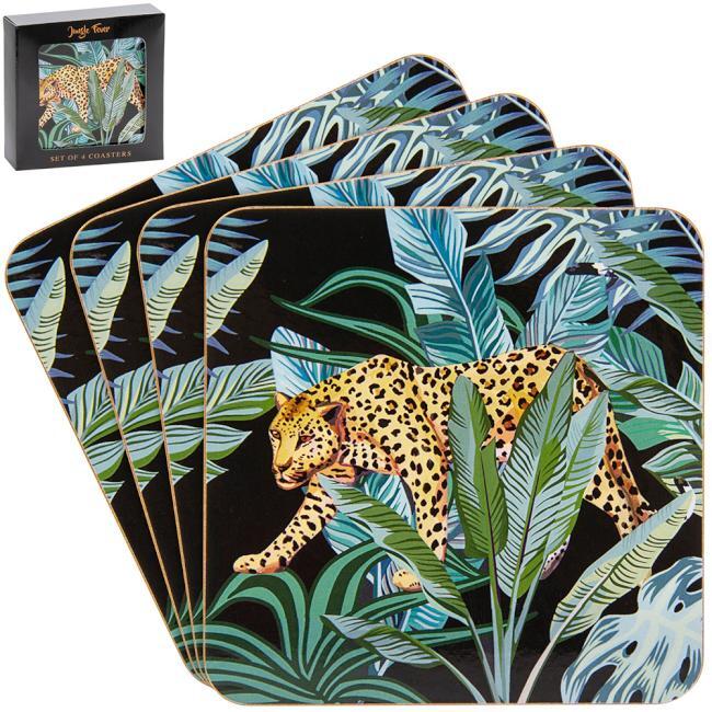 JUNGLE FEVER COASTERS S/4 HOMEWARES & DÉCOR > COASTERS & PLACEMATS