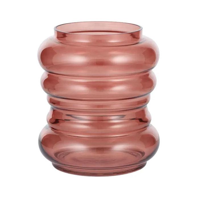 Matea Glass Vase 17x20cm Dark Red BULK ITEM Homewares & Décor