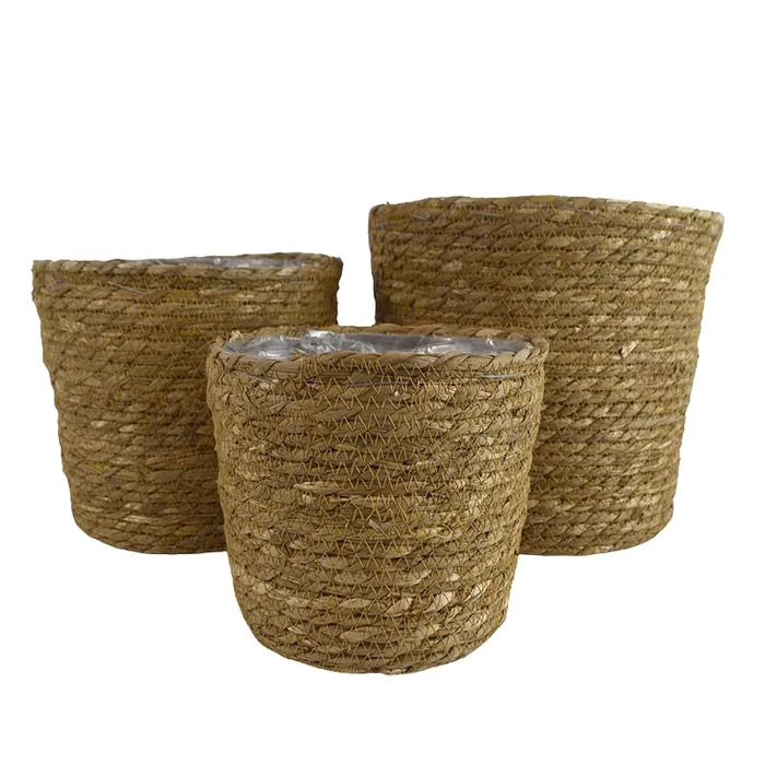 Dewi S/3 Rush Planters Natural BULK ITEM Pots & Planters > Pots
