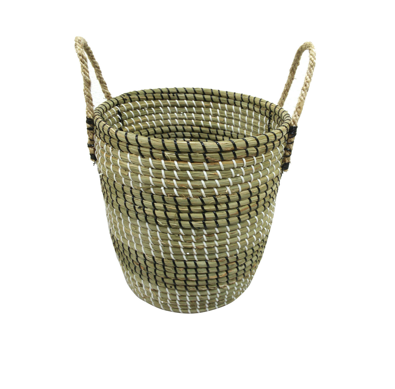 32x32cm S/Gr Bulb BasketBlk/Whi Diamon