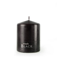 Black pillar candle medium