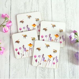 BUSY BEES COASTERS S/4
