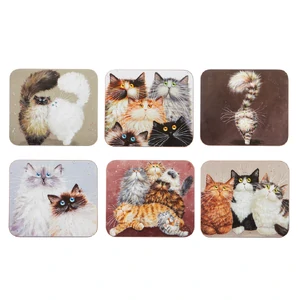 Kims Cats 6pk Coaster