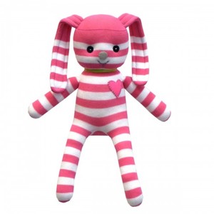 Doris pink & white stripes bunny 35cm