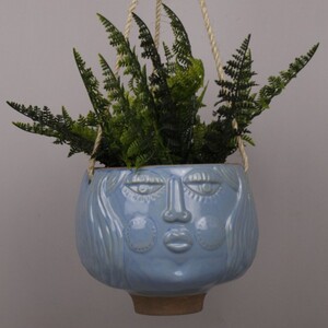 Beth hanging pot planter - Blue 19cm