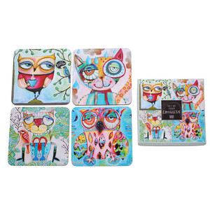 Wise critters coaster set