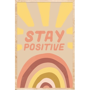 Stay Positive Wall Décor 40x2x60cm Yellow/Peach/Maroon - CLICK & COLLECT ONLY