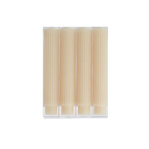 AM Ribbed Dinner Candles Set/4 16cm White