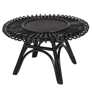 Ebota Rattan Side Table Black - CLICK & COLLECT ONLY