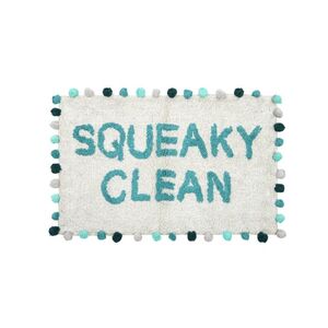 Squeaky Clean Bathmat 50x80cm Wht/Green