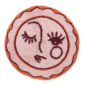 Wink Round Cotton Bathmat 80cm Pink/Red - BULK ITEM