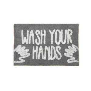Wash Hands Cotton Bathmat 50x80cm Grey