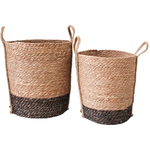 Large Storage Planter Straw Ebony - CLICK & COLLECT ONLY