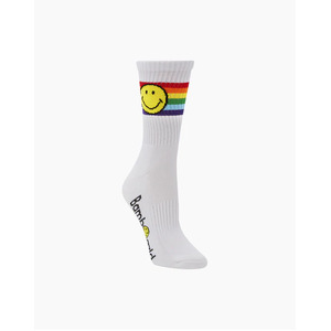 WOMENS SMILEY PROUD SPORTS CREW BAMBOO SOCK
