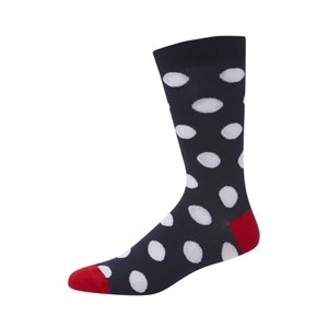 NAVY MENS SPOTS BAMBOO SOCK 7-11