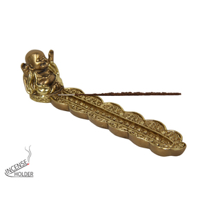 20cm Gold Happy Buddha Incense Holder 