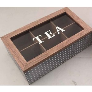 Tea box with clear top white crosses