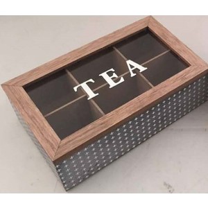 Tea box with clear top white crosses