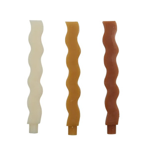 Wave S/3 Dinner Candle 24cm Wht/Tan/Must