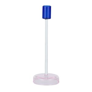 Darla Glass C'holder 8.5x25cm Blue/Pink
