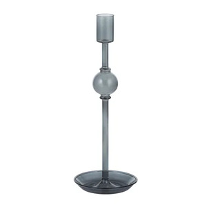 Agnes Glass Candleholder 8.5x27.5cm Char - BULK ITEM