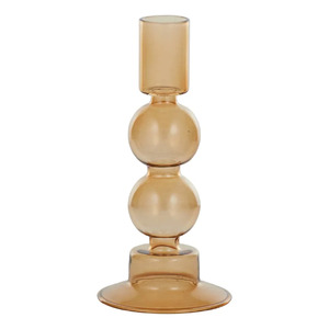 Astrid Glass Candleholder 8x16.5cm Amber