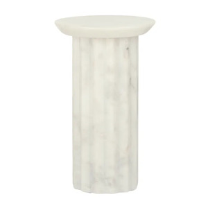 Encote Marble Candle Plinth 12x20cm Wht - BULK ITEM
