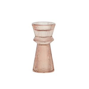 Fayette Glass Candleholder 6x12cm Pink