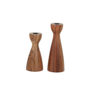 Dane S/2 Wood Candleholder 7x20cm Nat - Sizes sold separately