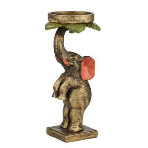  Elephant Resin Candleholder 11x25cm