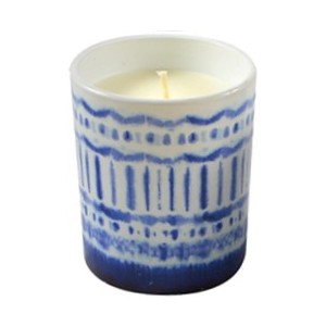 8x9cm round 180g candle in pot - Lines (C)