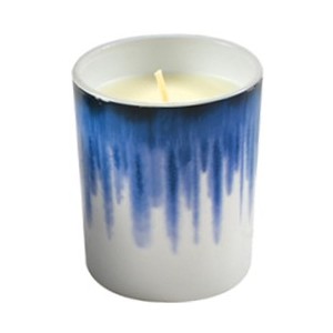 8x9cm round 180g candle in pot - Blue top (D)