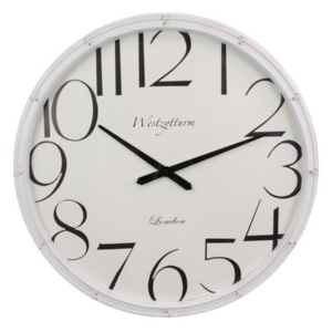 73CM WHITE WASHED DECOR CLOCK