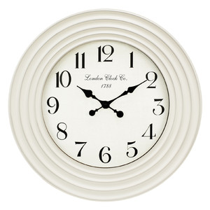57cm white clock with ripple edge