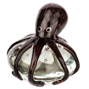 MINI COLOURED GLASS OCTOPUS PUTI D 11x10.5CM - BULK ITEM